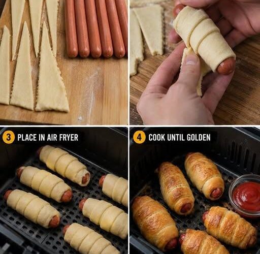 Air Fryer Crescent Wrapped Hot Dogs