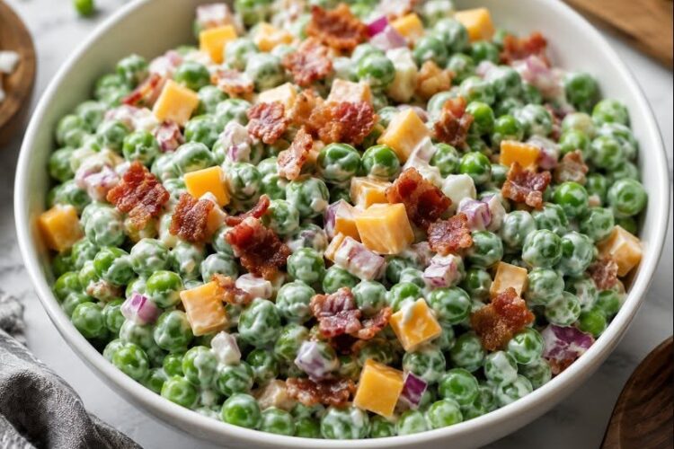Creamy Bacon Pea Salad