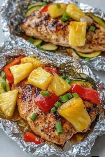 Teriyaki Pineapple Chicken Foil Packets Recipe