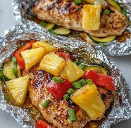Teriyaki Pineapple Chicken Foil Packets Recipe